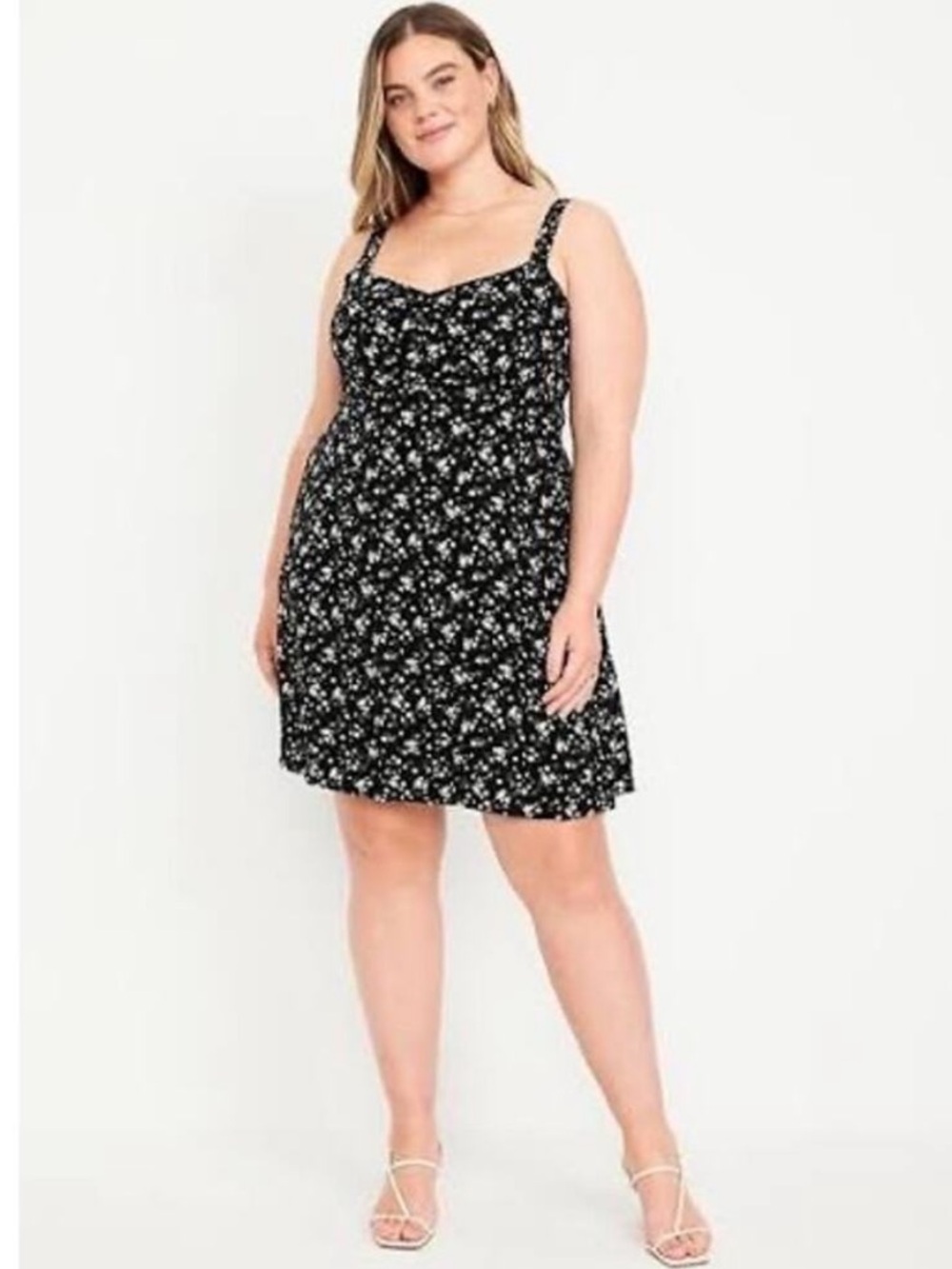 Old Navy Fit & Flare Floral Crepe Mini Dress